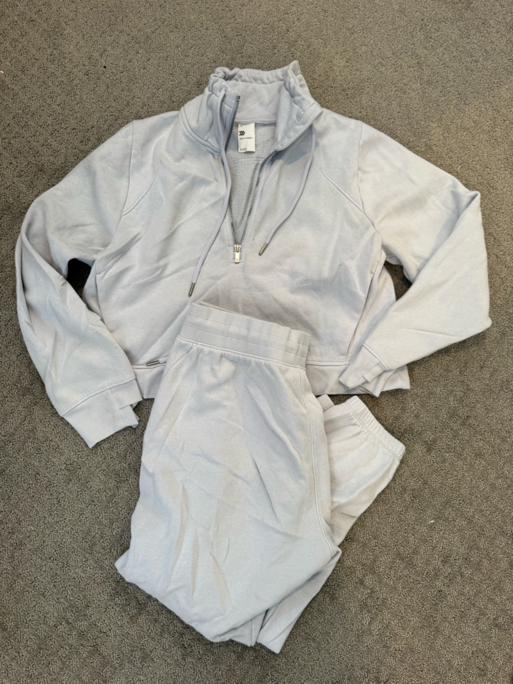 all in motion pale blue sweat set